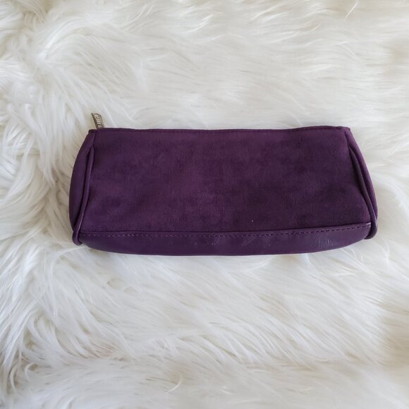 Estée Lauder Purple Microsuede Satchel Bag with Matching Make Up Zip Bag - Picture 6 of 15